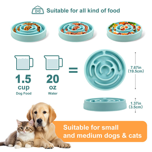 Silicone Slow Feeder Dog Bowl, Anti-Choking Puzzle Feeder