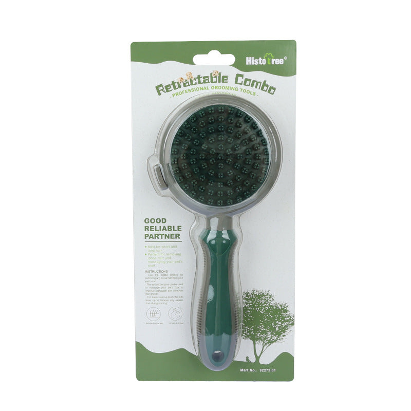 Self-Cleaning Pet Slicker Brush – Double-Sided Deshedding Comb