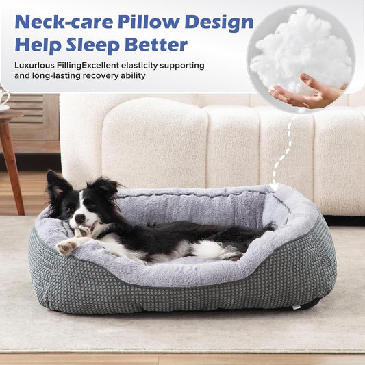 Calming Plush Dog Crate, Bed Washable Anti-Anxiety Mat