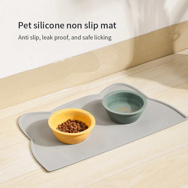 Waterproof Pet Mat For Dog Cat Solid Color Silicone Pet Food Feeding Pad