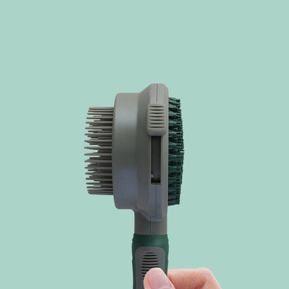Self-Cleaning Pet Slicker Brush – Double-Sided Deshedding Comb