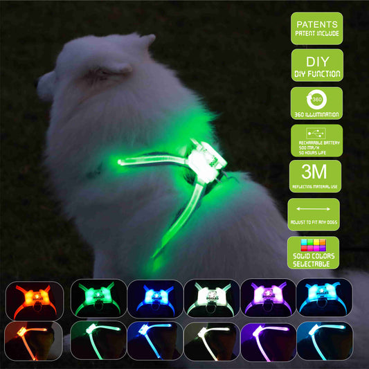 Led Pet Dog Luminous Collar Usb Rechargeable Silicone Collar Luminous