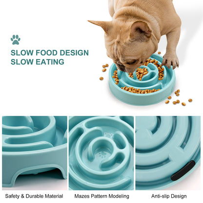 Silicone Slow Feeder Dog Bowl, Anti-Choking Puzzle Feeder