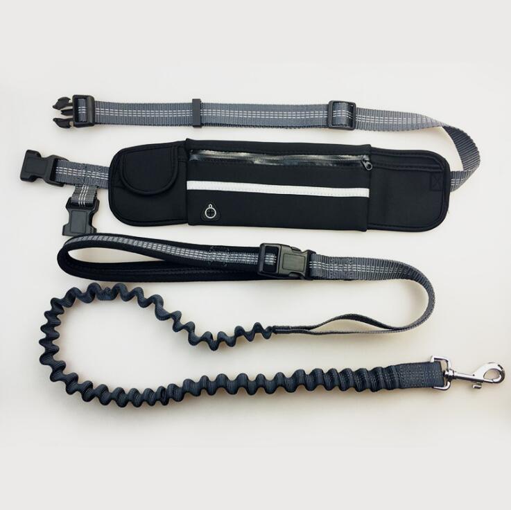 Hands-Free Dog Running Leash – Bungee Waist Belt