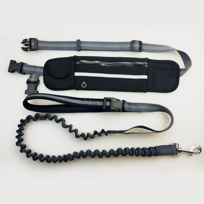 Hands-Free Dog Running Leash – Bungee Waist Belt