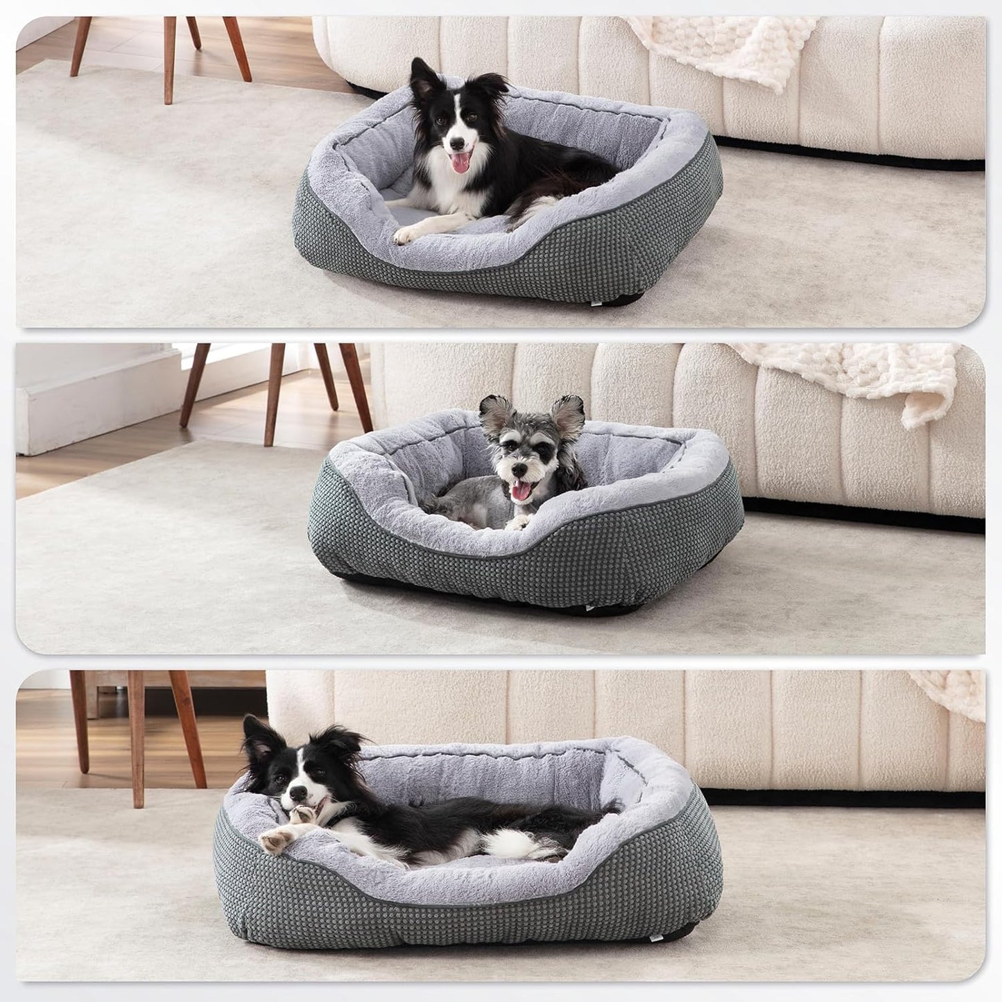 Calming Plush Dog Crate, Bed Washable Anti-Anxiety Mat