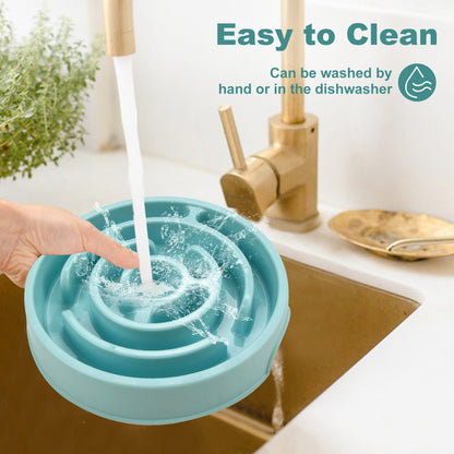 Silicone Slow Feeder Dog Bowl, Anti-Choking Puzzle Feeder
