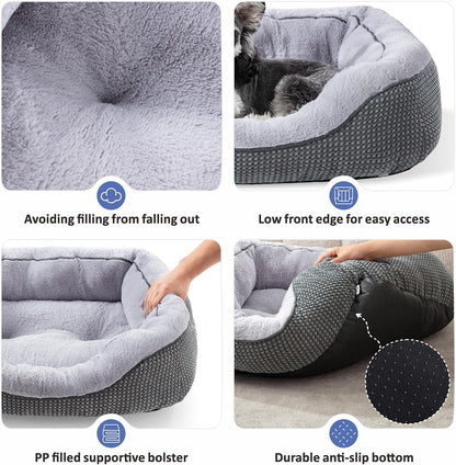 Calming Plush Dog Crate, Bed Washable Anti-Anxiety Mat