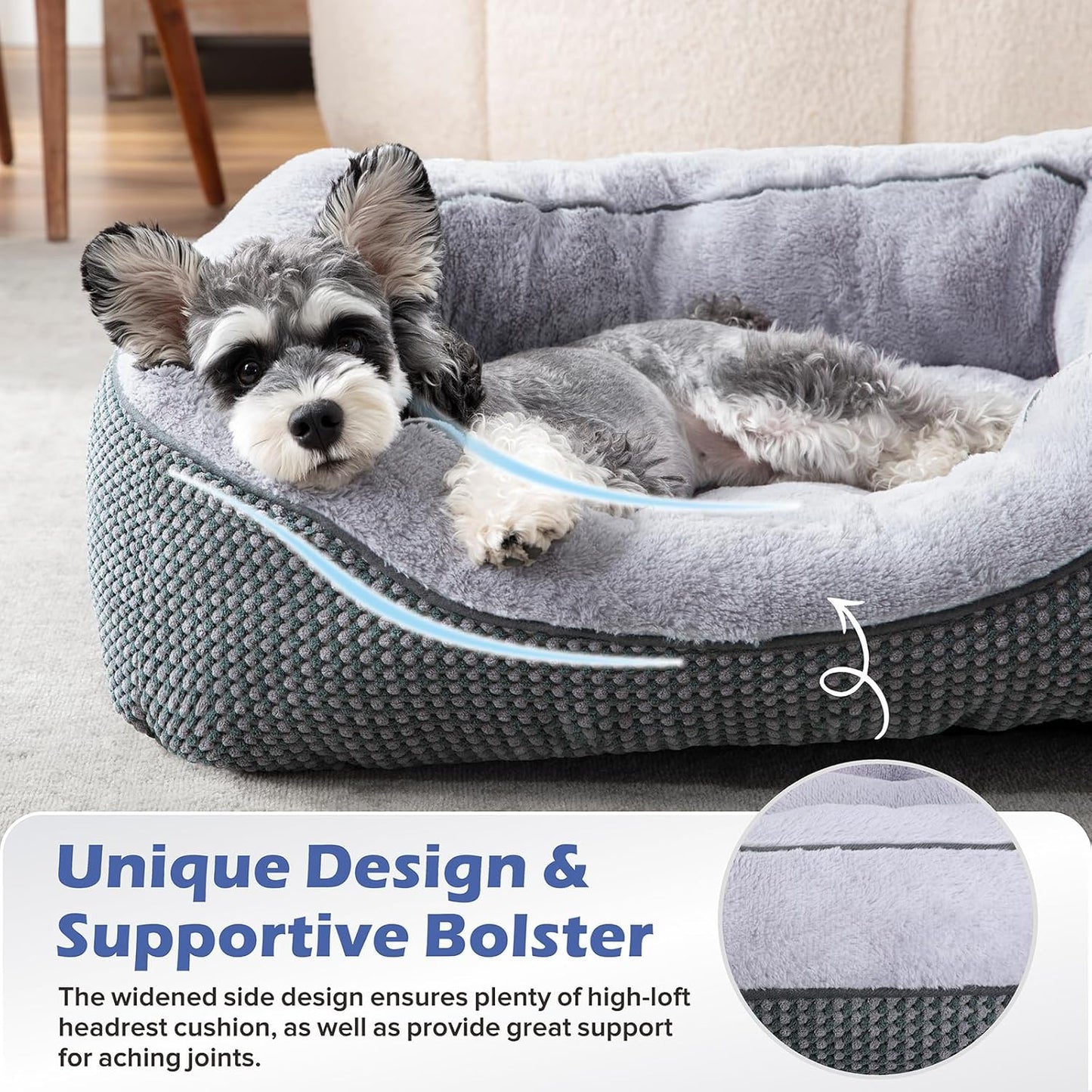 Calming Plush Dog Crate, Bed Washable Anti-Anxiety Mat
