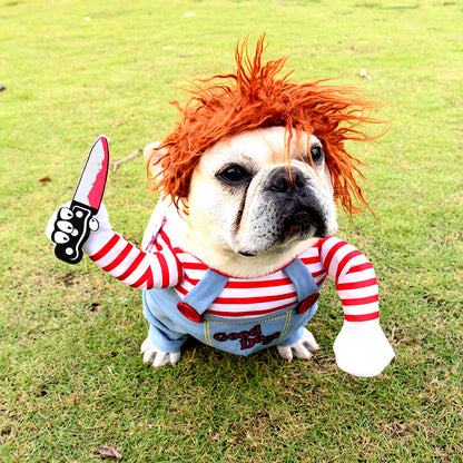 Funny Halloween Dog Costumes – Adjustable Scary Pet Cosplay Party Outfit