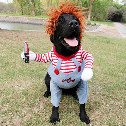 Funny Halloween Dog Costumes – Adjustable Scary Pet Cosplay Party Outfit