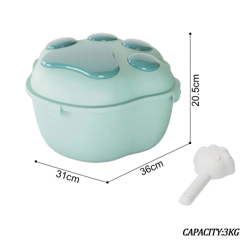 Dog Food Storage Container Claw Pet Grain Storage Bucket, Container With Cute
