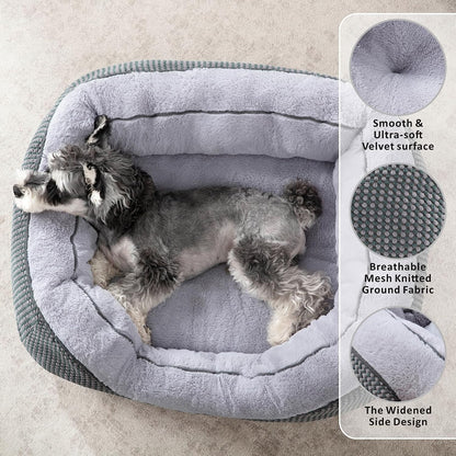 Calming Plush Dog Crate, Bed Washable Anti-Anxiety Mat