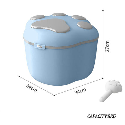 Dog Food Storage Container Claw Pet Grain Storage Bucket, Container With Cute