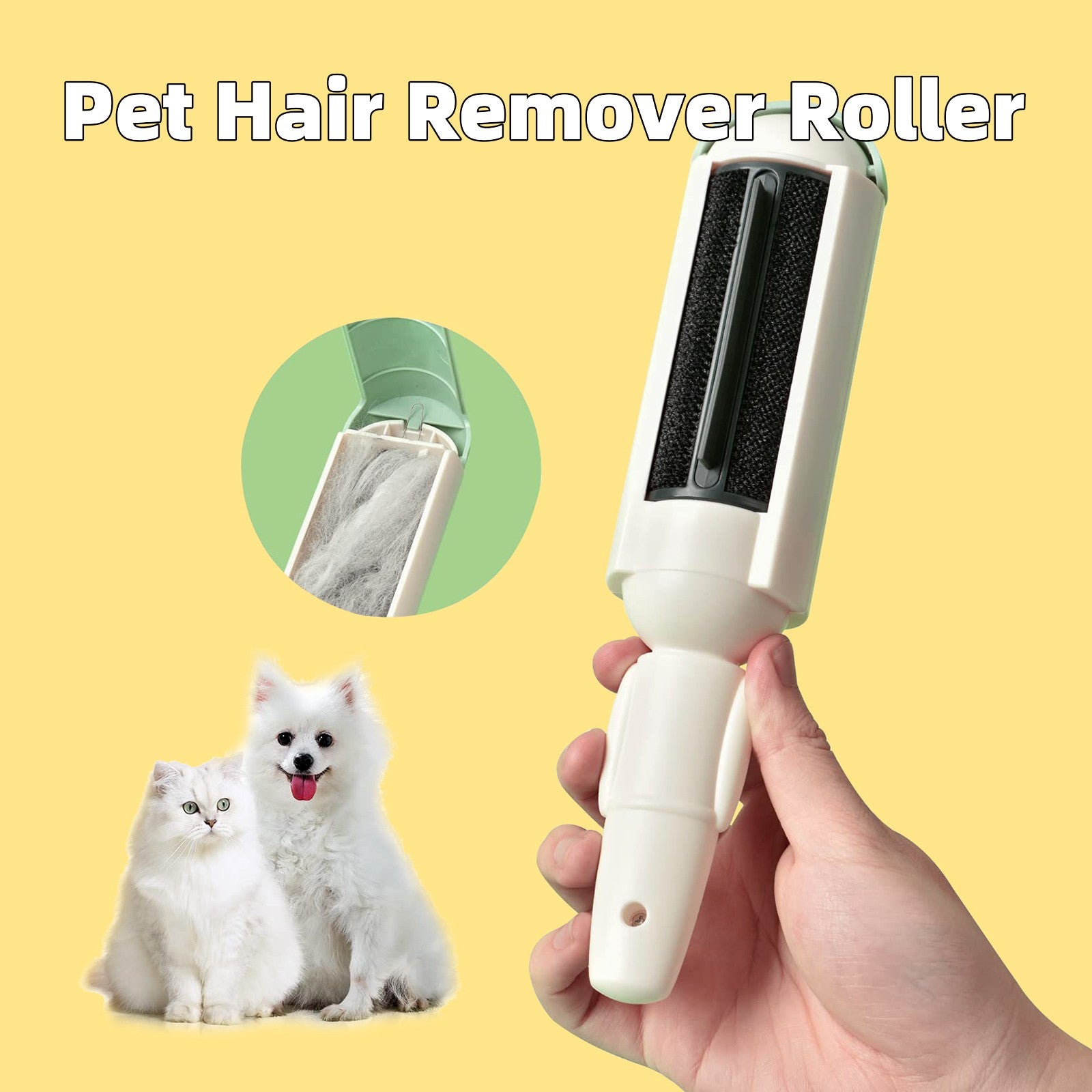 Pet Hair Remover Roller Comfy Non-Slip Handle Dog Cat