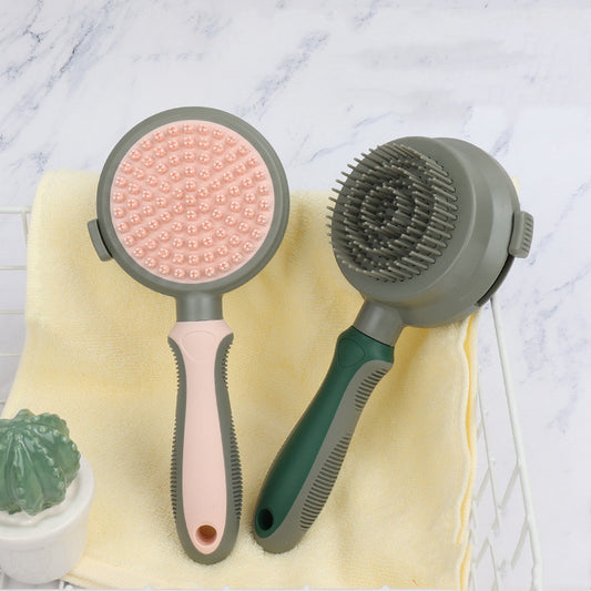 Self-Cleaning Pet Slicker Brush – Double-Sided Deshedding Comb