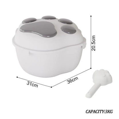 Dog Food Storage Container Claw Pet Grain Storage Bucket, Container With Cute