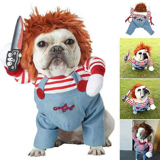 Funny Halloween Dog Costumes – Adjustable Scary Pet Cosplay Party Outfit