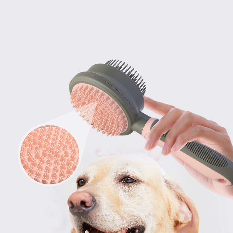 Self-Cleaning Pet Slicker Brush – Double-Sided Deshedding Comb