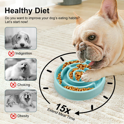 Silicone Slow Feeder Dog Bowl, Anti-Choking Puzzle Feeder