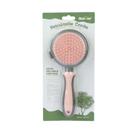 Self-Cleaning Pet Slicker Brush – Double-Sided Deshedding Comb