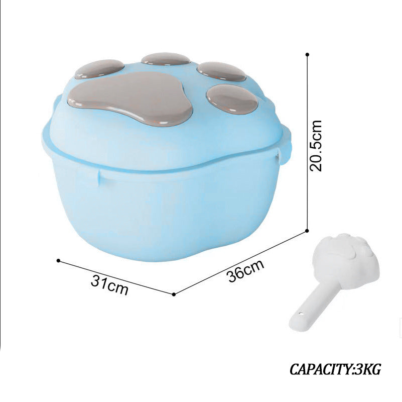 Dog Food Storage Container Claw Pet Grain Storage Bucket, Container With Cute