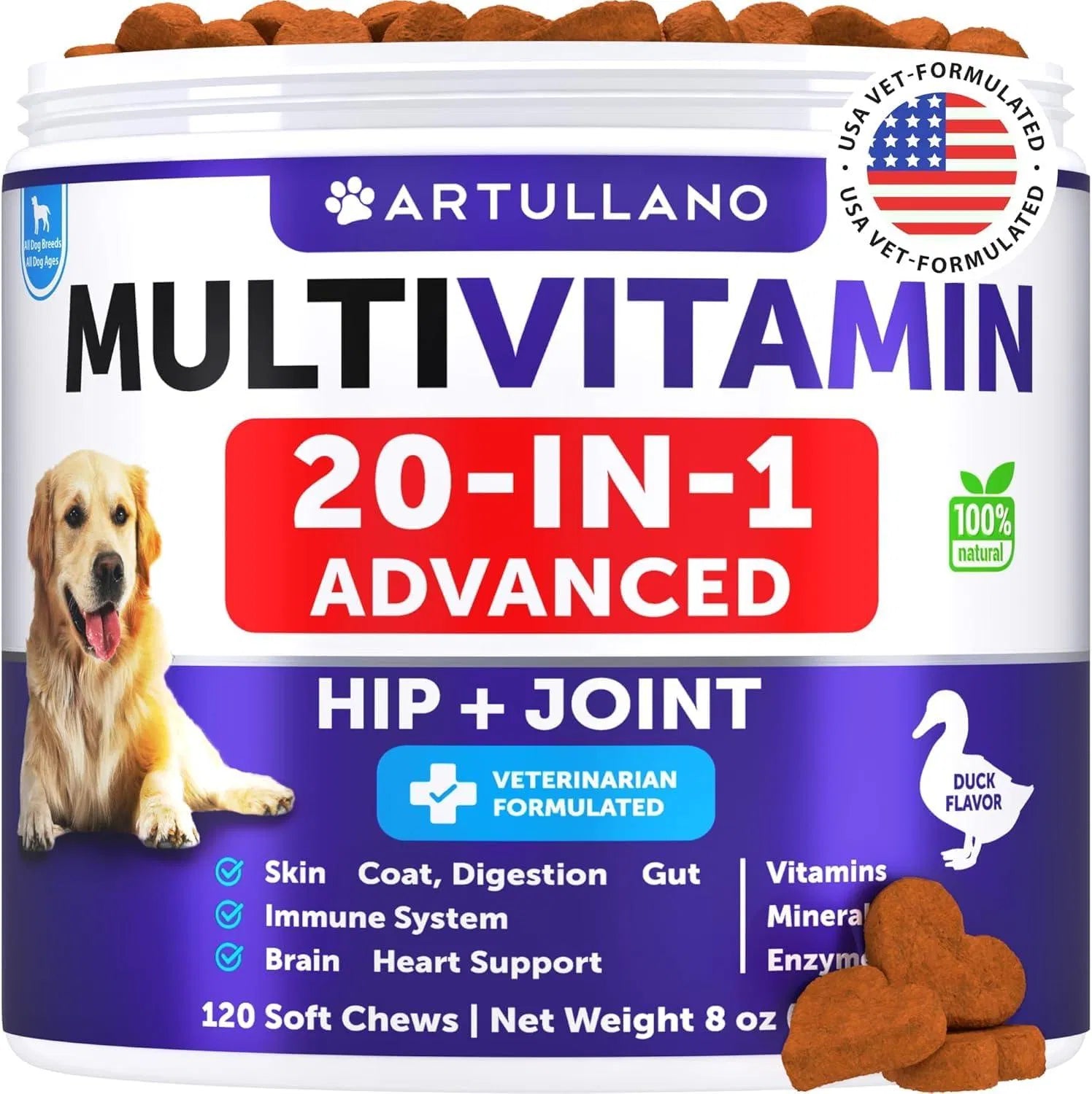 Dog Multivitamin Chewable With Glucosamine 20 In 1 Dog Vitamins And Supplements