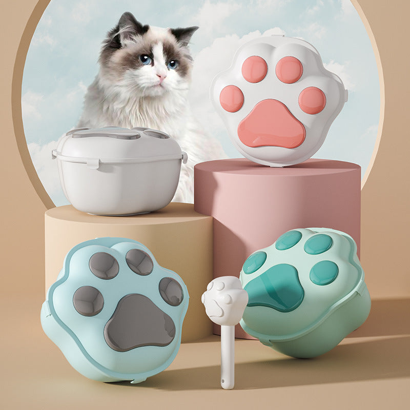 Dog Food Storage Container Claw Pet Grain Storage Bucket, Container With Cute