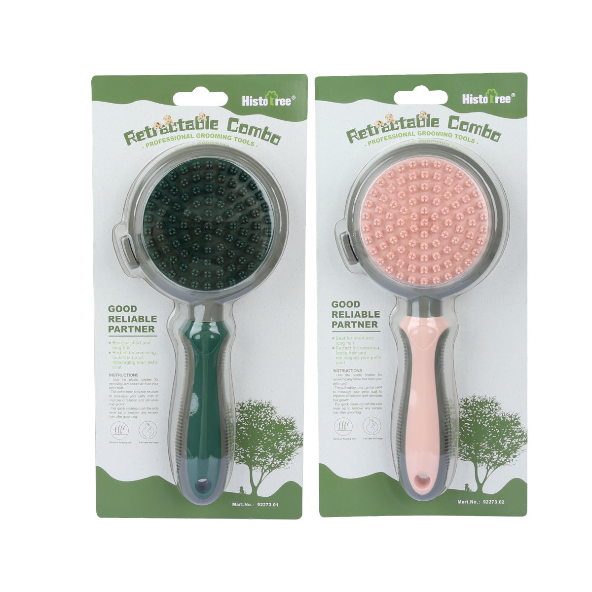 Self-Cleaning Pet Slicker Brush – Double-Sided Deshedding Comb