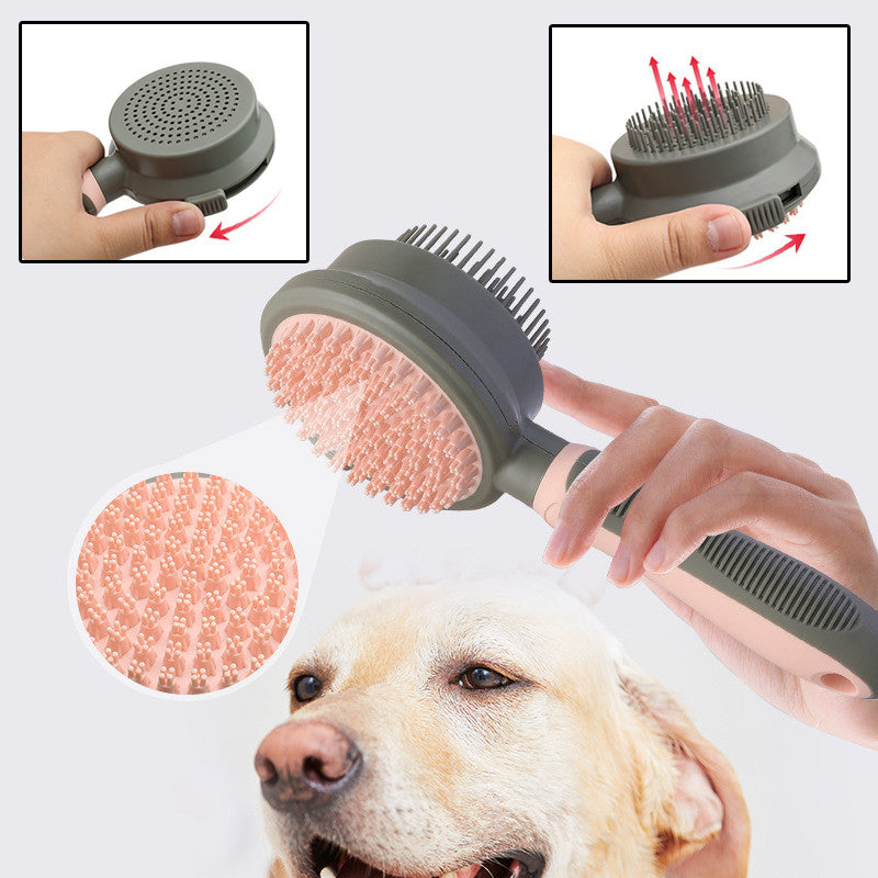 Self-Cleaning Pet Slicker Brush – Double-Sided Deshedding Comb