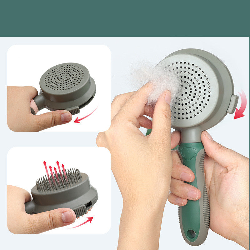 Self-Cleaning Pet Slicker Brush – Double-Sided Deshedding Comb